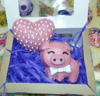 Подарочный набор мыла Свинка с Сердечком 