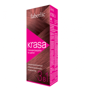 Концентрированный оттеночный шампунь-кондиционер Krasa Инновационный продукт 3 в 1 для временного окрашивания волос.